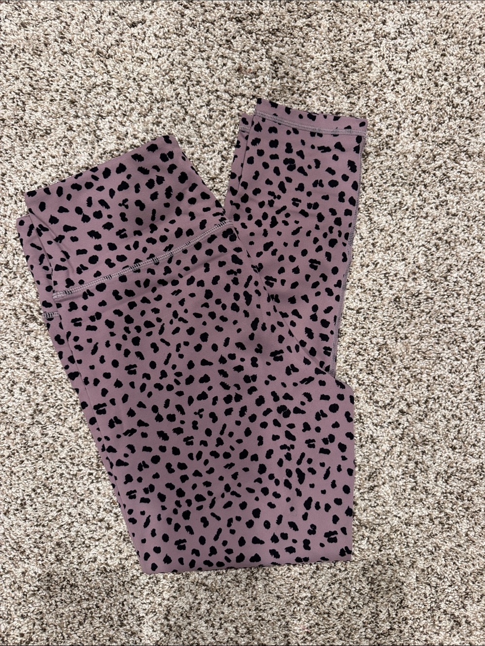ZYIA Mauve Leggings with Black Spot Print
